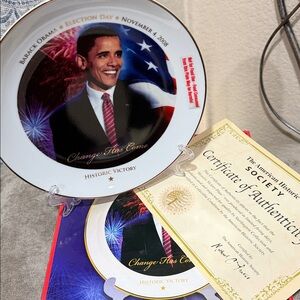 🔹NEW….. Historic Victory LIMITED EDITION Commemorative Plate Barack Obama….